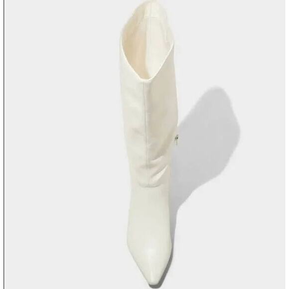 Women's Universal Thread Kendra Kitten Heel Tall Dress Boots White Various Sizes - Picture 3 of 6